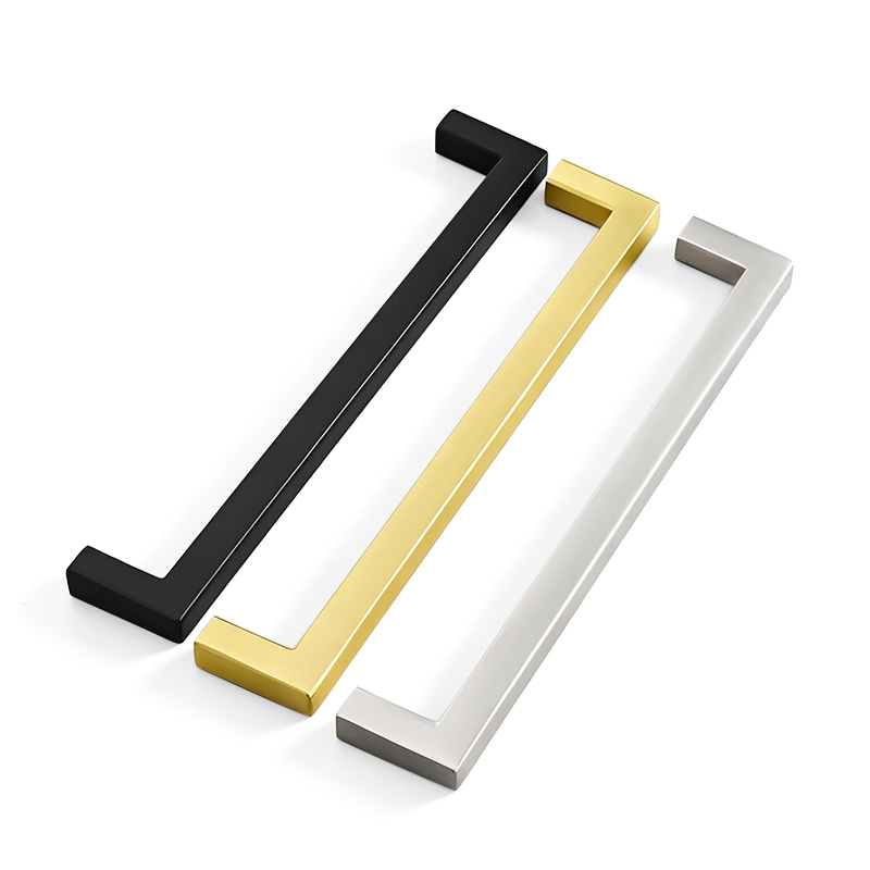 Modern Minimalist Customized Die-cast Stainless Steel square Handles for Cabinet Wardrobe Door and Drawer Furniture Hardware