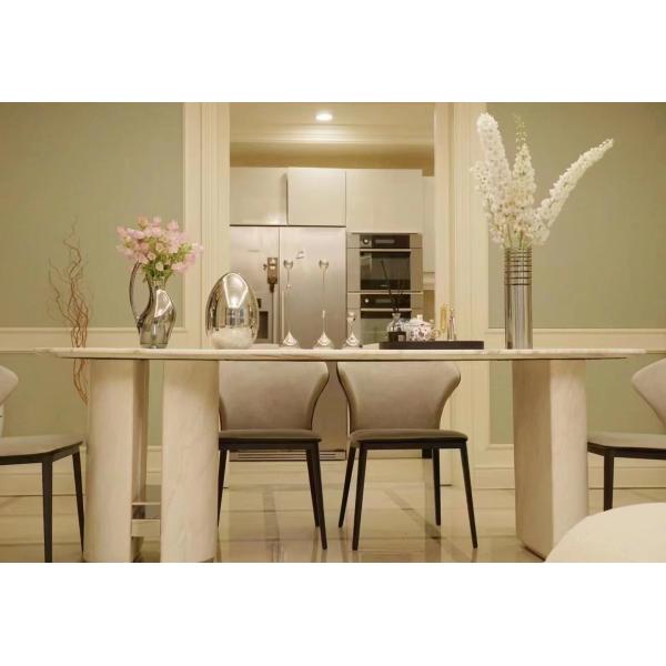 Modern Restaurant Rectangle Marble Top Table Luxury Dining Room Furniture