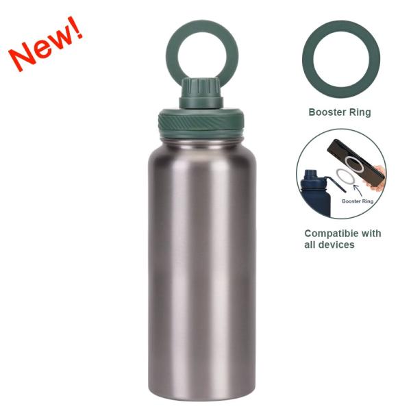 New Cross-border Mobile Phone Magnetic Stand Water Cup Outdoor Large-capacity 1L Insulated Cup Stainless Steel Sports Water Bottle
