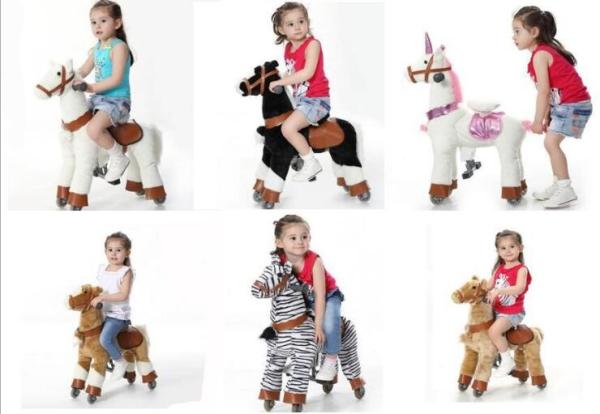 Lovely Amusement Park Equipment Mechanical Pony Kid Ridding On Walking Animal