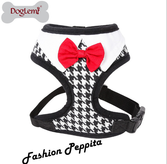 Vest puppies chest harness, fashion bow pet chest back, Teddy bear walking leash；Pet clothes customization,
