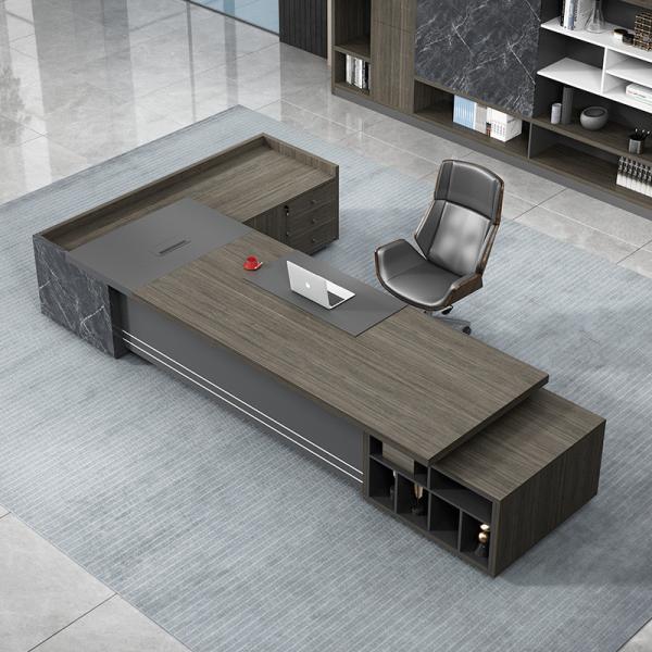 Executive Large Office Table with Commercial Furniture PANEL Wood Style and L Shape