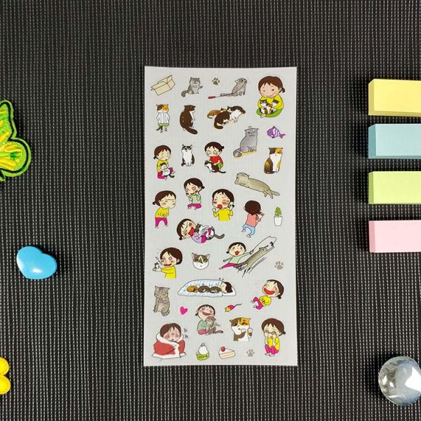 Odor Free Cartoon Sticker Sheet Screen Printing 1mm Custom Vinyl Sticker