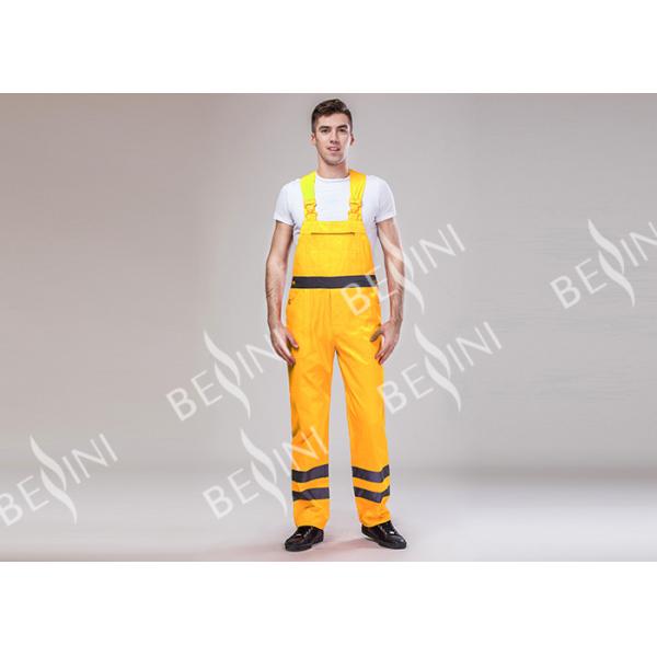 80% Polyester 20% Cotton Twill Safety Work Clothes High Visable Orange Jacket Bib Pants Suit