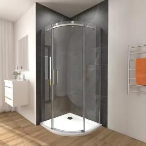 Side Sliding Glass Partition for Bathroom Aluminum Glass Stainless Steel Walk-In