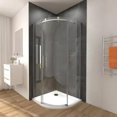 Side Sliding Glass Partition for Bathroom Aluminum Glass Stainless Steel Walk-In Shower Room