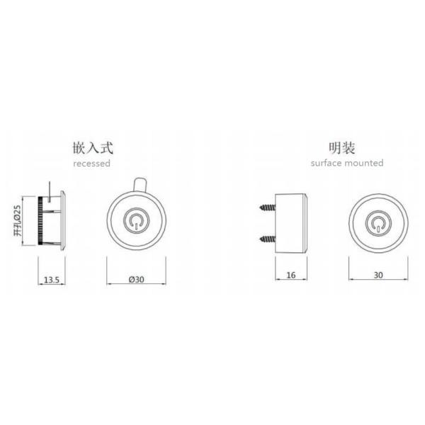 S1015AS Touch Dimmer Wireless Switch 2.2-3.6V 2.4GHz CR1630 for Home Automation