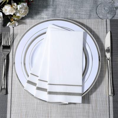 Tampa de tabela do Livro Branco do GV, toalha de mesa de linho descartável OUCHAME de Airlaid