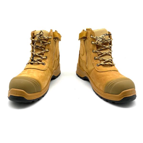 Yellow Security Work Boots Industrial Nubuck Leather Boots With Steel Toe