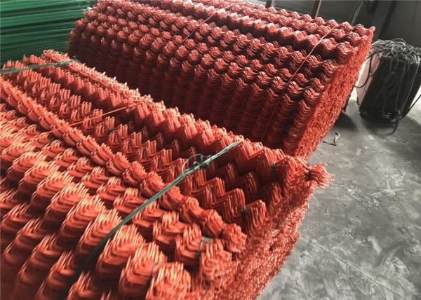 Chain Link Fence mesh 2.5 x 2.5 PVC and PE coated Orange Color Diameter 8gauge/4.00mm