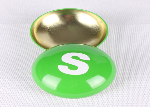 Children Sweets Gift Packaging Small Tin Containers , Pill Shaped 78 x 45 MM Metal Containers