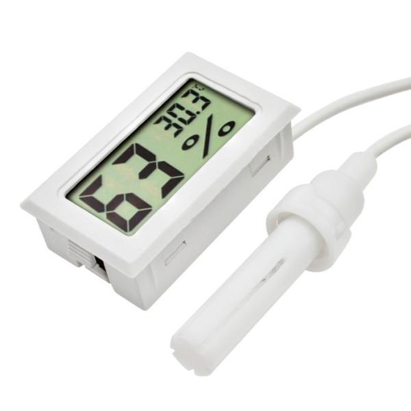 Professional Mini Probe Digital Lcd Thermometer Hygrometer Humidity Temperature Meter Indoor Display White