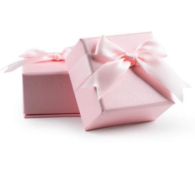 Caixa de presente feita sob encomenda cor-de-rosa de papel reciclada de venda quente por atacado direta da joia da fábrica para o anel