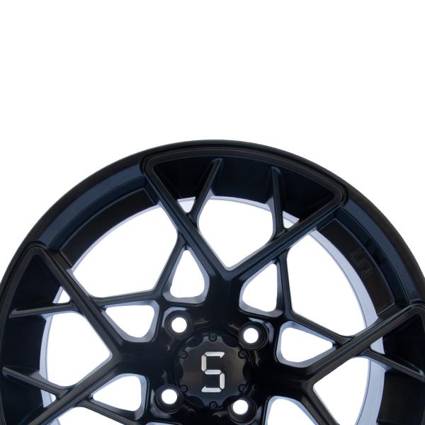 Matte Black Aluminum Alloy Golf Cart Wheels 14 Inch Exclusive Style