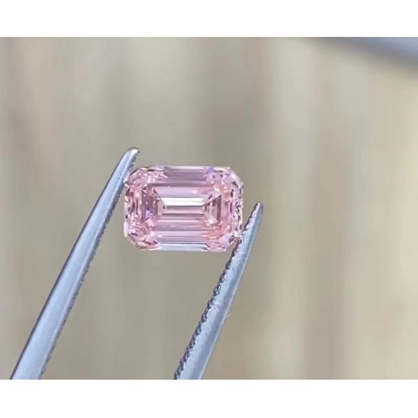 Unmounted CVD Polished Loose Diamonds Stone Pink Emerald 0.65CT