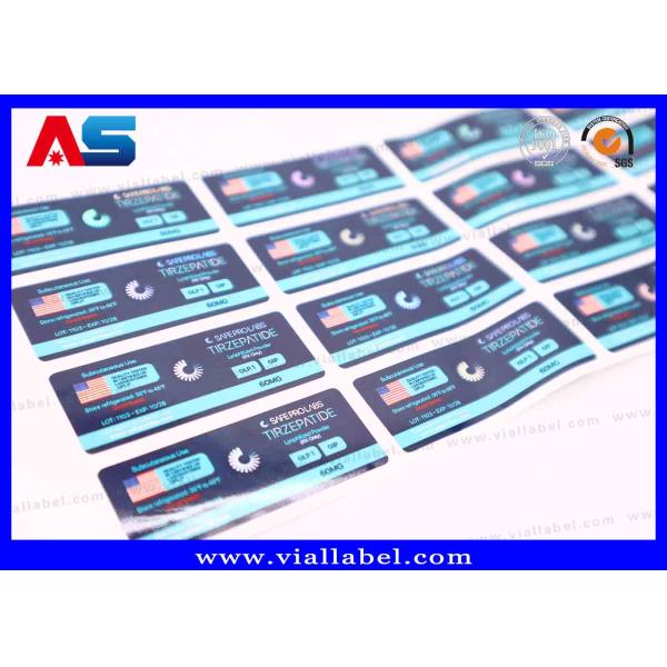 Holographic Laser Small Labels , 5ml Peptide Paper Labels Printing With Free Design