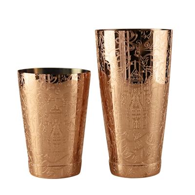 Cocktail shaker de aço inoxidável 304 de cobre novo design estilo barroco Kit de bartender