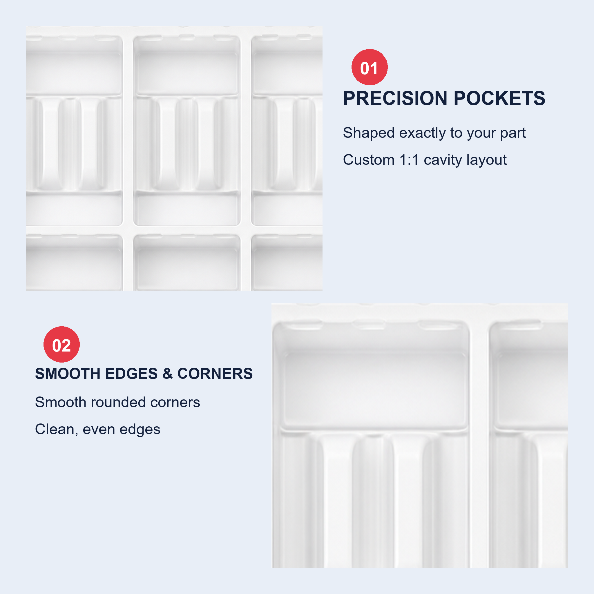 Custom Blister Inner Tray PET  Clear Clamshell Packaging Plastic Storage Box Low MOQ Supplier Packaging Boxes Plastic
