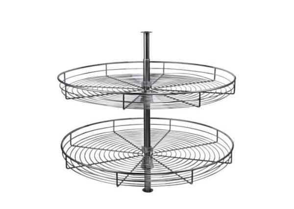 Cirular Shape Iron Kitchen Cabinet Basket Chrome Plated For Kitchen Storage