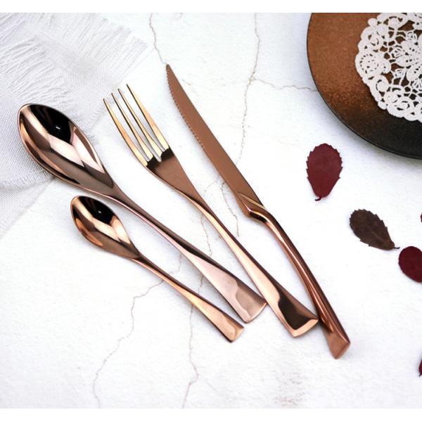 Elegant Design Stainless Steel Rose Gold Cutlery/Wedding Flatware/Colorful Knife Fork