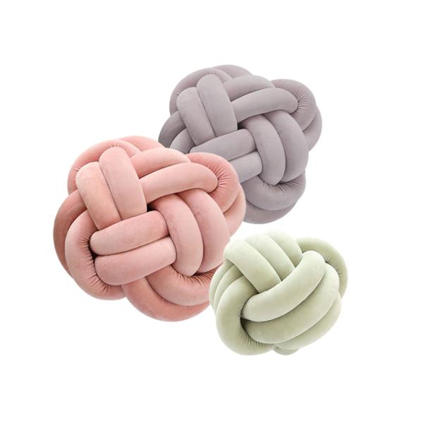 Velvet Decorative Throw Pillows Multiple Colors Handmade Portable Knot