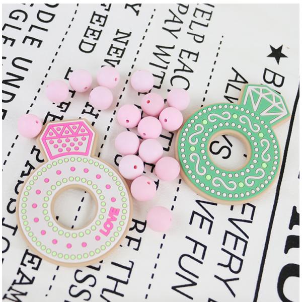 Младенец Teether силикона диаманта мультфильма, не токсические кольца прорезывания зубов силикона