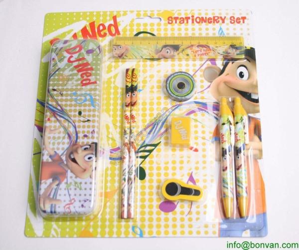 School supplies wholesale kids stationery set packed in paper gift box,gift stationery set