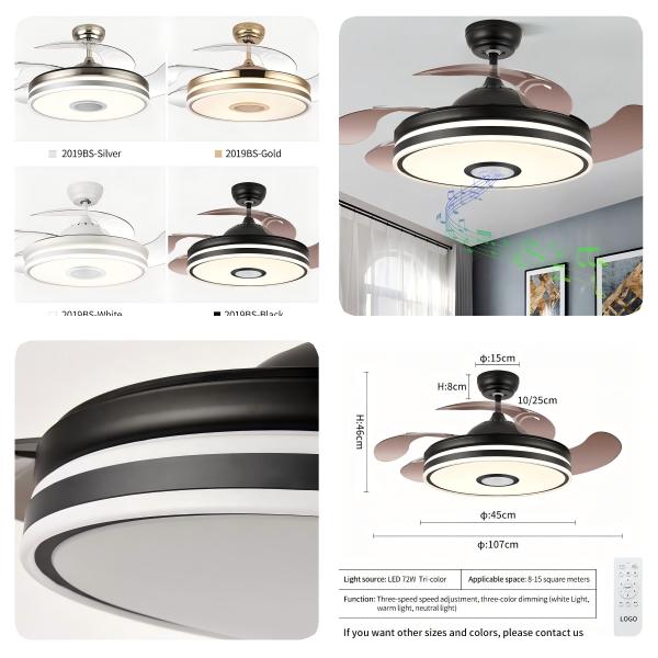 Wholesale Adopter Fan with Light, Household Looking Bedroom Ceiling Fan with Light Led for Home