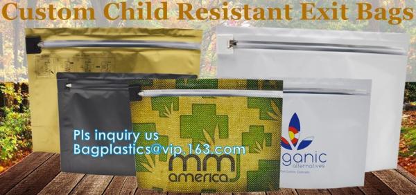 Child Resistant exit Proof Mylar Plastic Bags Packaging With zipper, Child proof k plastic resistant herbs bag, Zi
