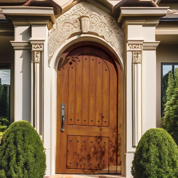 Modern Arched Interior Door Solid Wood Construction Home Room Doors