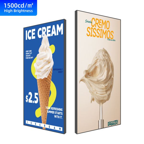 4K UHD High Brightness Digital Signage LCD Window Display 43 to 86 Inch Advertising Screen