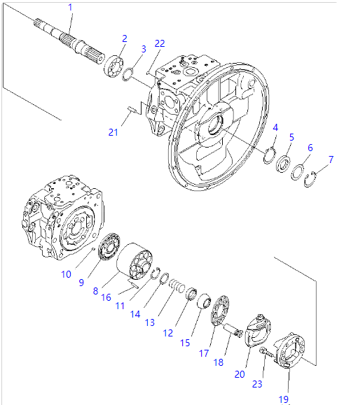 PC400 PC400-7 Excavator Hydraulic Pump 708-2H-00450 708-2H-31150 Main Pump HPV165