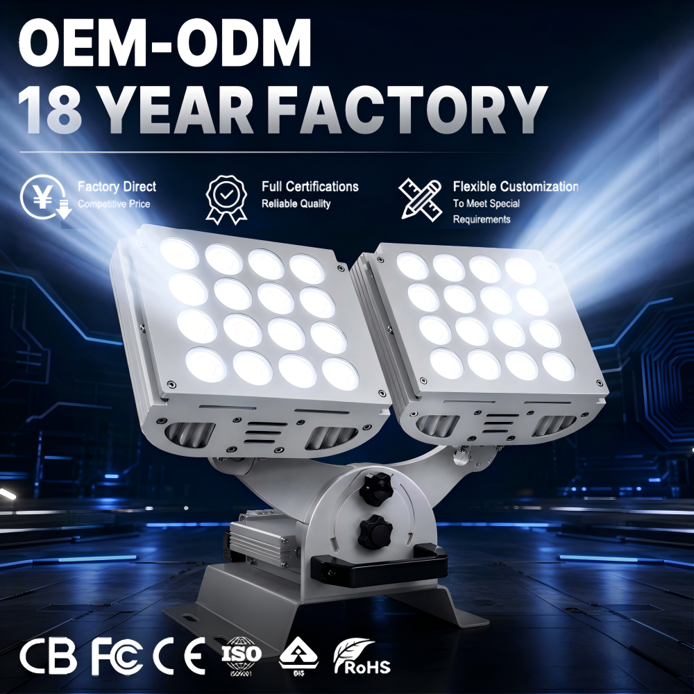 IP67 Waterproof LED Flood Lights DMX512 Control 108W 6500k CE ROHS For Residential Buildings