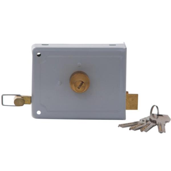 Grey Brass Outdoor Rim Lock / Customized Finish Rim Door Lock For Entrance Door
