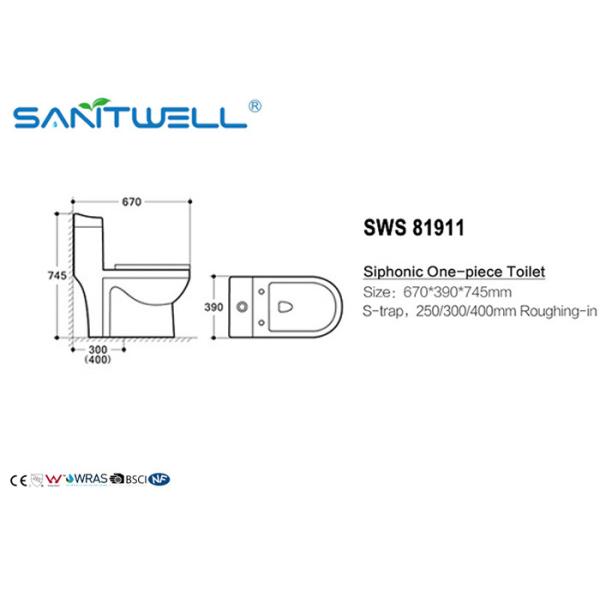 Cena estándar americana SWS81911 que remolina del retrete de Siphonic del cuarto de baño
