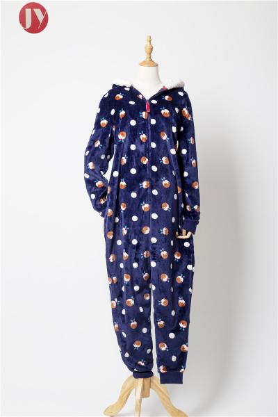Super Soft  printed Adult hoodie plush Onesie breathable footed pajamas Family Sleepwear OEM