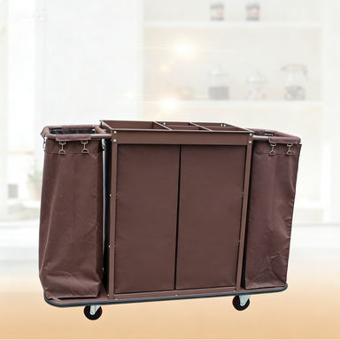 Hotel Room Multi-Functional Double-Sided Linen Cart Housekeeping Cart for Cleaning & Storage