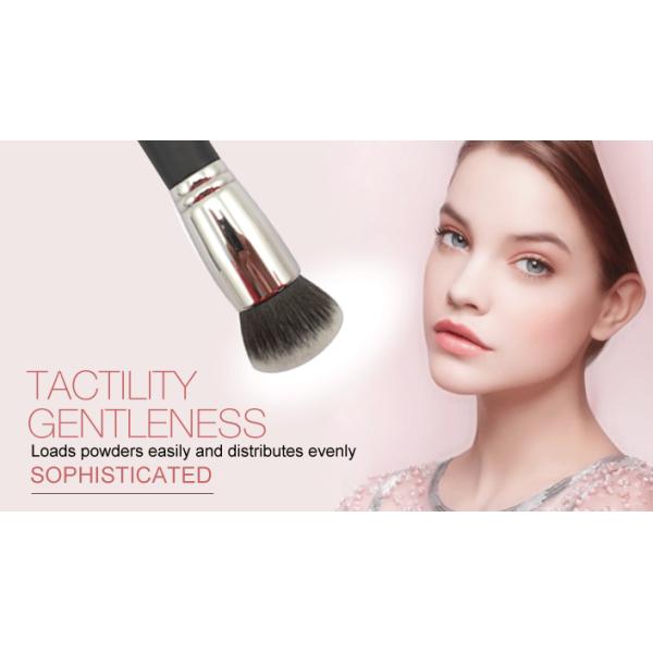 Synthetic Bronzer Makeup Brush Sliver Ferrule Grey And Black Hair