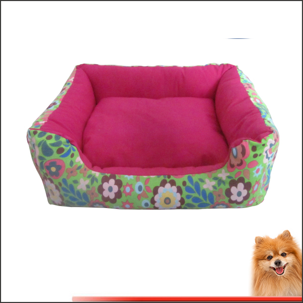 Large breed dog beds Canvas fabric dog beds with flower printed China manufacturer