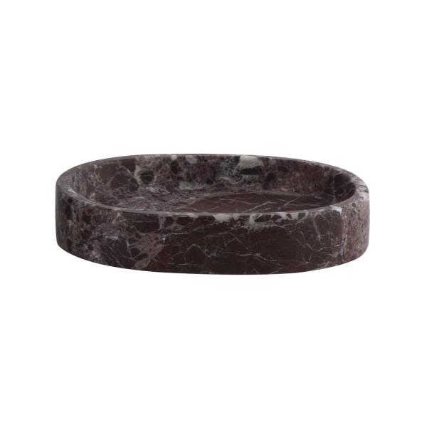 Square Round Marble Bathroom Accessories Voilet Stone Marble Soap Tray With Grey Veins