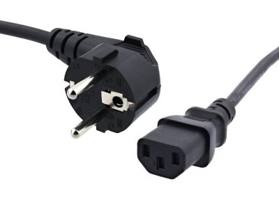 Cabo de potência europeia padrão preto europeu 3*1.5mm C19 quadrado C20