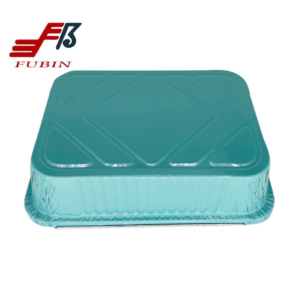 1000ml Takeaway Food Freezer Colored Aluminum Foil Pans With Plastic Cover
