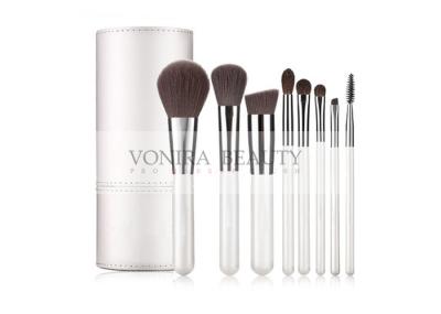 8PCS Spotlessly White Mass Level Makeup Brushes With White Tubby Case