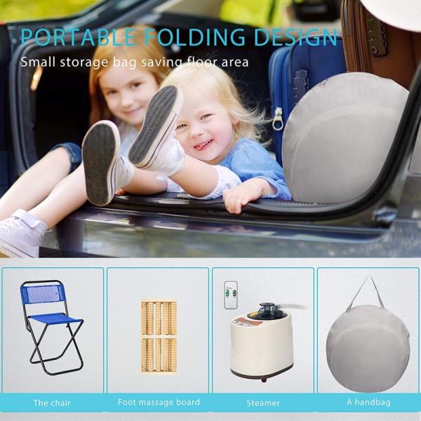 Modern Portable Remote Control Foldable Personal Spa Chair Foldable Sauna Steam Bag Sauna Spa Tent Therapeutic Home Therapeutic Black