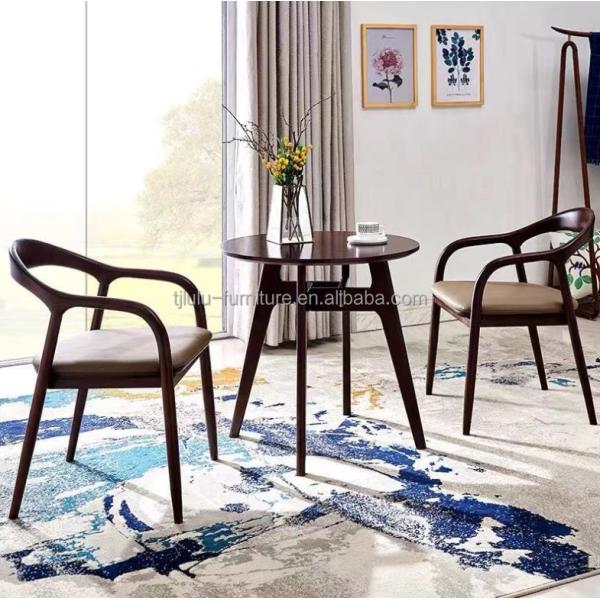 Solid Wood Nordic Light Luxury Hotel Cafe Fabric or Leather Dining Chair for Fine Dining