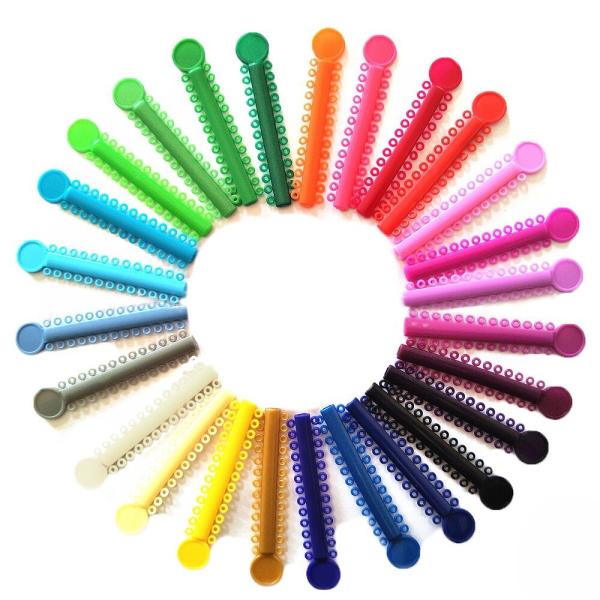 Coloriage ortodontie dentaire Bracelets élastiques Liens de liaison Elastomère