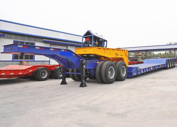 AND9408TDP Van-type Low Loader Transport Heavy Duty Equipment Extendable Lowboy Trailer