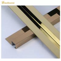 Acabamento de azulejo de espelho de ouro rosa em aço inoxidável perfil personalizado para decoração de parede