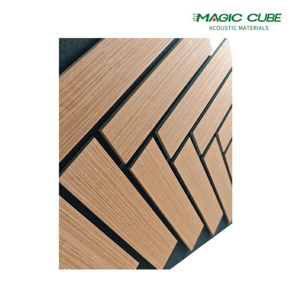 Wood Slat Acoustic Panels with PET-Fiber Soundproofing for Homes Hotels Akupanel