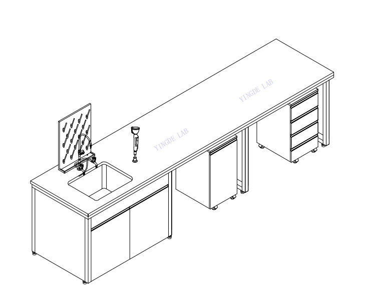 Customized Lab Work Bench Steel Wood Modular Lab Table For University School Hospital Living Room